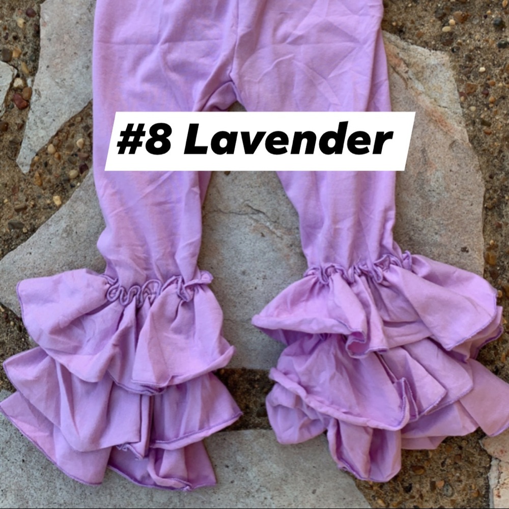 #8 Lavender Girls Triple Ruffle Bell Pants